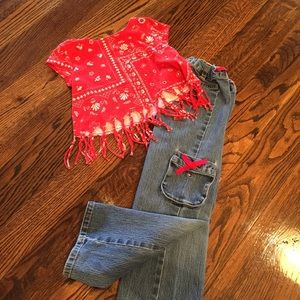 Little Girls jeans and shirt, size 4.